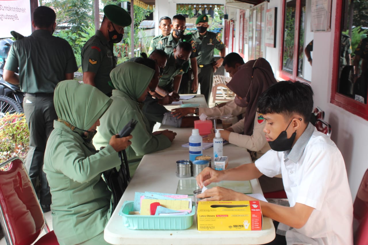 Dalam Memperingati HUT Ke 72 Kodam I/Bukit Barisan Lakukan Bhakti Sosial TNI Donor Darah