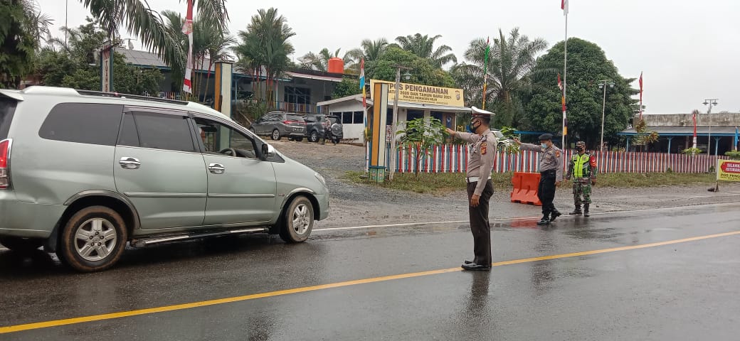 Tetap Semangat, Koramil 09/Kemuning dan Polsek Kembali Lakukan PAM Operasi Lilin Lancang Kuning