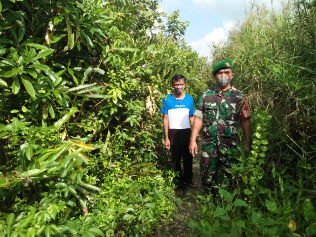 Sosialisasi Cegah Karhutla Oleh Babinsa Koramil 04/Kuindra Bersama Masyarakat Petani Kelapa