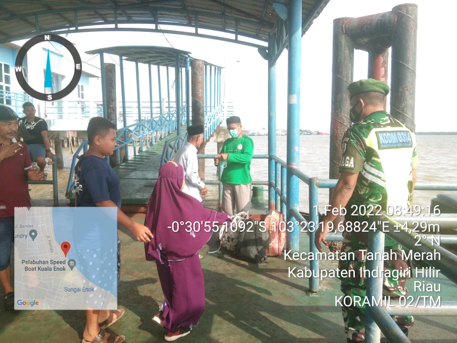 Upaya Pecegahan Penyebaran Covid-19 Terus Dilakukan Koramil 02/Tanah Merah Jajaran Kodim 0314/Inhil