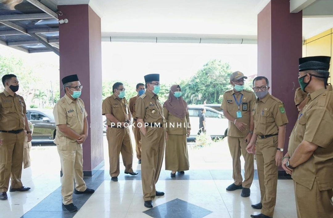 Pantau Kedisiplinan ASN dan Pejabat Pemkab Inhil, Bupati HM Wardan Lakukan Sidak Beberapa OPD