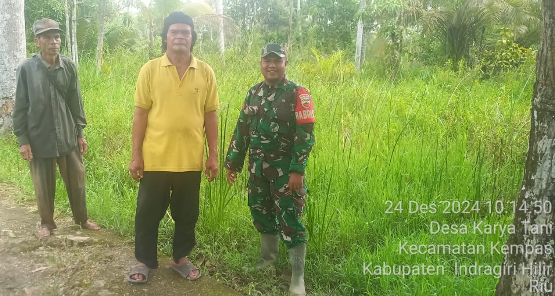 Patroli Karlahut Menjadi Prioritas Babinsa Koramil 03/Tpl Ingatkan Warga Tidak Membakar Lahan