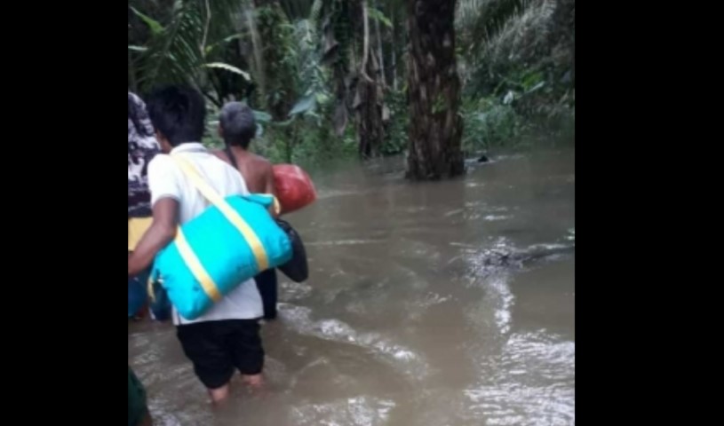 Banjir Semakin Meluas di Inhu, Kuala Cenaku Diperkirakan Terparah, Tinggi Air Capai 1 Meter