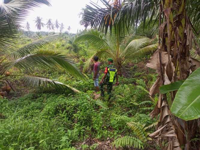 Di Sungai Piyai, Babinsa Koramil 04/Kuindra Patroli Rutin