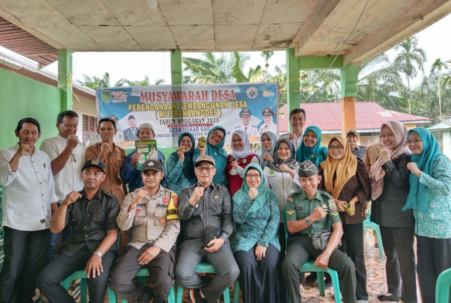 Giat Hadiri Musrembangdes dan Rembuk Stunting Bersama Babinsa Serda Riko Saputra