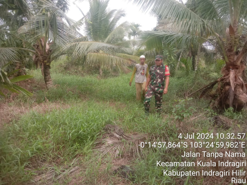 Cegah Kebakaran, Babinsa Koramil 04/Kuindra Bersama Warga Turun Untuk Lakukan Patroli