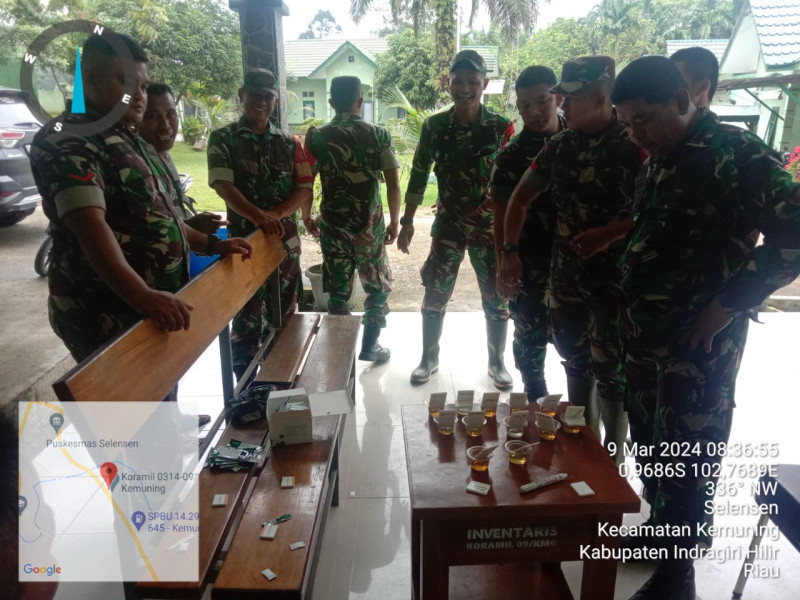 Cegah Penyalahgunaan Narkoba, Danramil 09/Kemuning Kapten Inf Anwarsyah Siregar Gelar Tes Urine