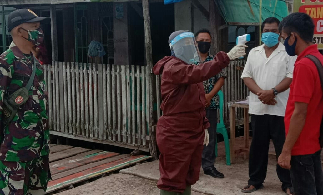 Koramil 04/Kuindra bersama Satgas Covid-19 Kembali Lakukan Penegakan Protokol Kesehatan di Sapat