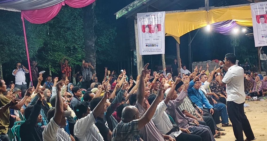 Sekitar 600 Orang Warga Bagan Batu, Hadiri Kampanye Nomor Urut 2 di Simpang Riset