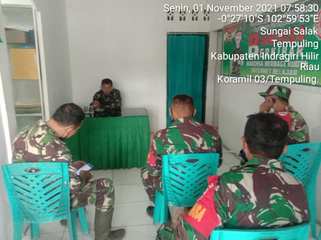 Danramil 03/Tempuling Beri Arahan Kepada Para Babinsanya