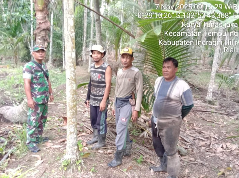 Sinergi Babinsa dan Warga: Karya Tunas Jaya Bebas Api, Tapal Batas Terjaga