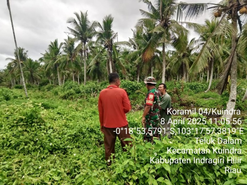 Babinsa Koramil 04/Kuindra Intens Melakukan Patroli dan Sosialisasi Karhutla di Desa Teluk Dalam