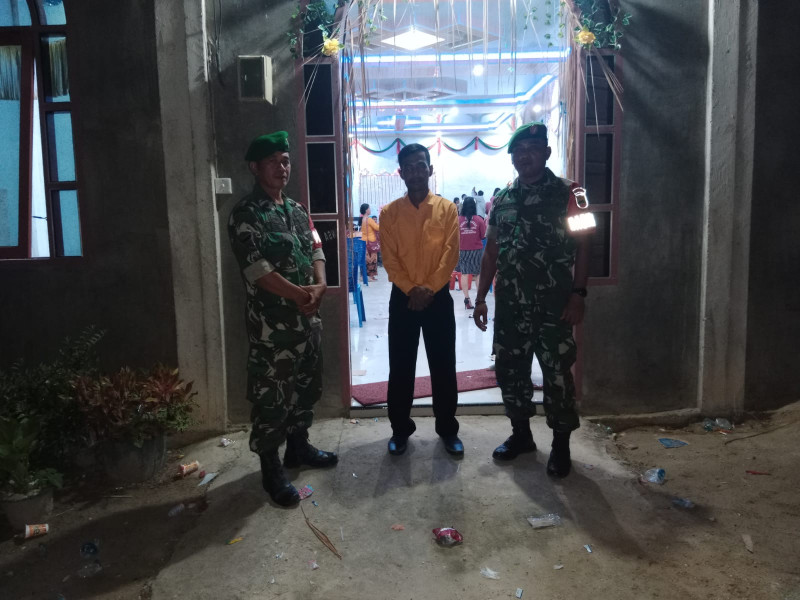 Berikan Rasa Aman dan Nyaman, Danramil 09/Kemuning Giat Pengamanan Ibadah Jemaat Gereja