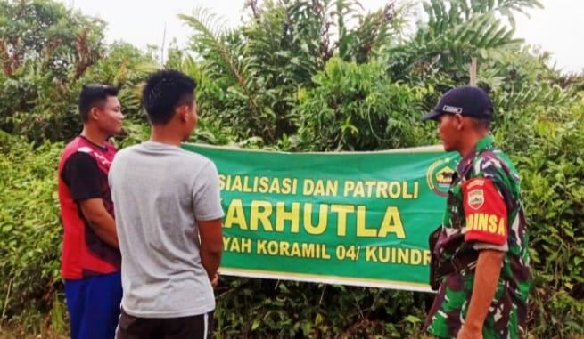 Pencegahan Karlahut Melalui Patroli Oleh Babinsa Koramil 04/Kuindra