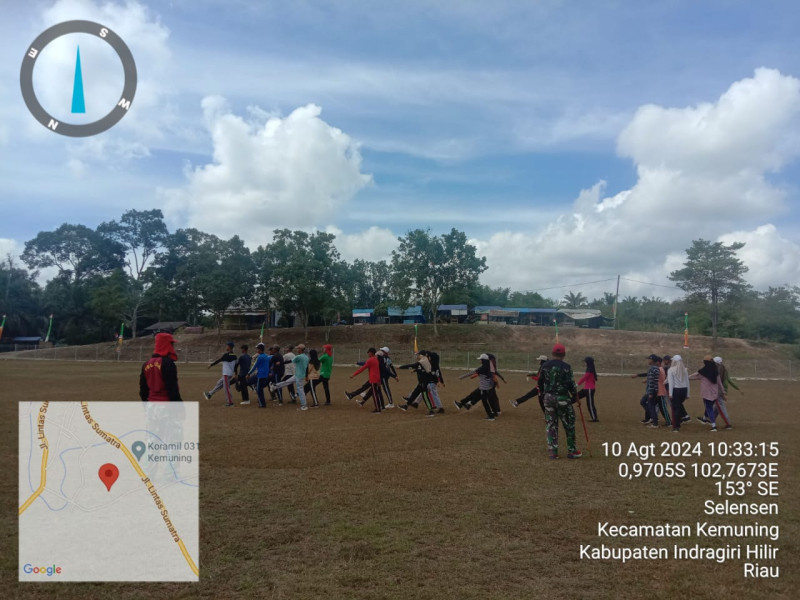 Jelang HUT RI, Danramil 09/Kmg Dampingi Latihan Paskibra