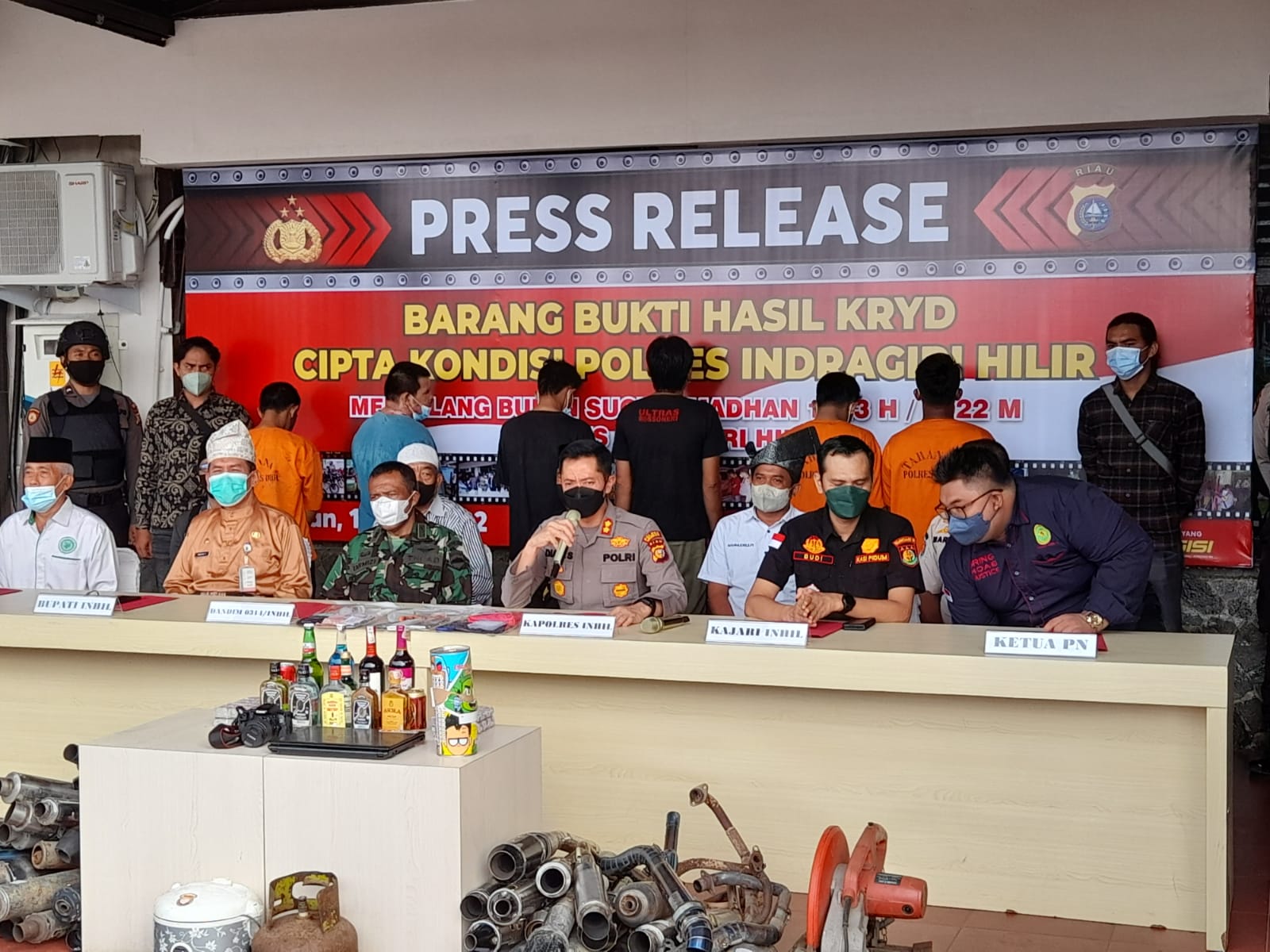 Ketua Umum Pemuda BNN Inhil Hadiri Pemusnahan Barang Bukti Hasil Penindakan KRYD