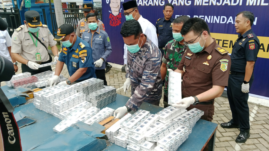 Tindak Tegas, BC Tembilahan Kembali Musnahkan Rokok Sebanyak 16,5 Juta Batang