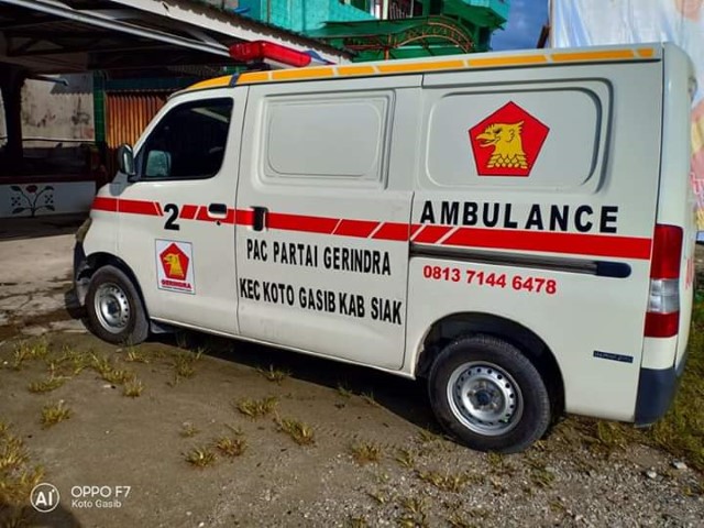 Horee,, Ambulance PAC Partai Gerindra  Kecamatan Kotogasib Telah tiba, Ini Khusus Untuk Masyarakat.