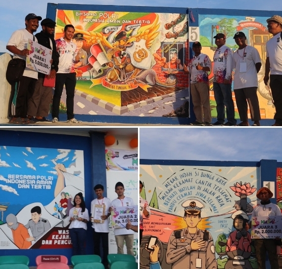 Juara Satu Festival Mural Polres Inhu Dapat Hadiah Uang Pembinaan Rp 5 juta