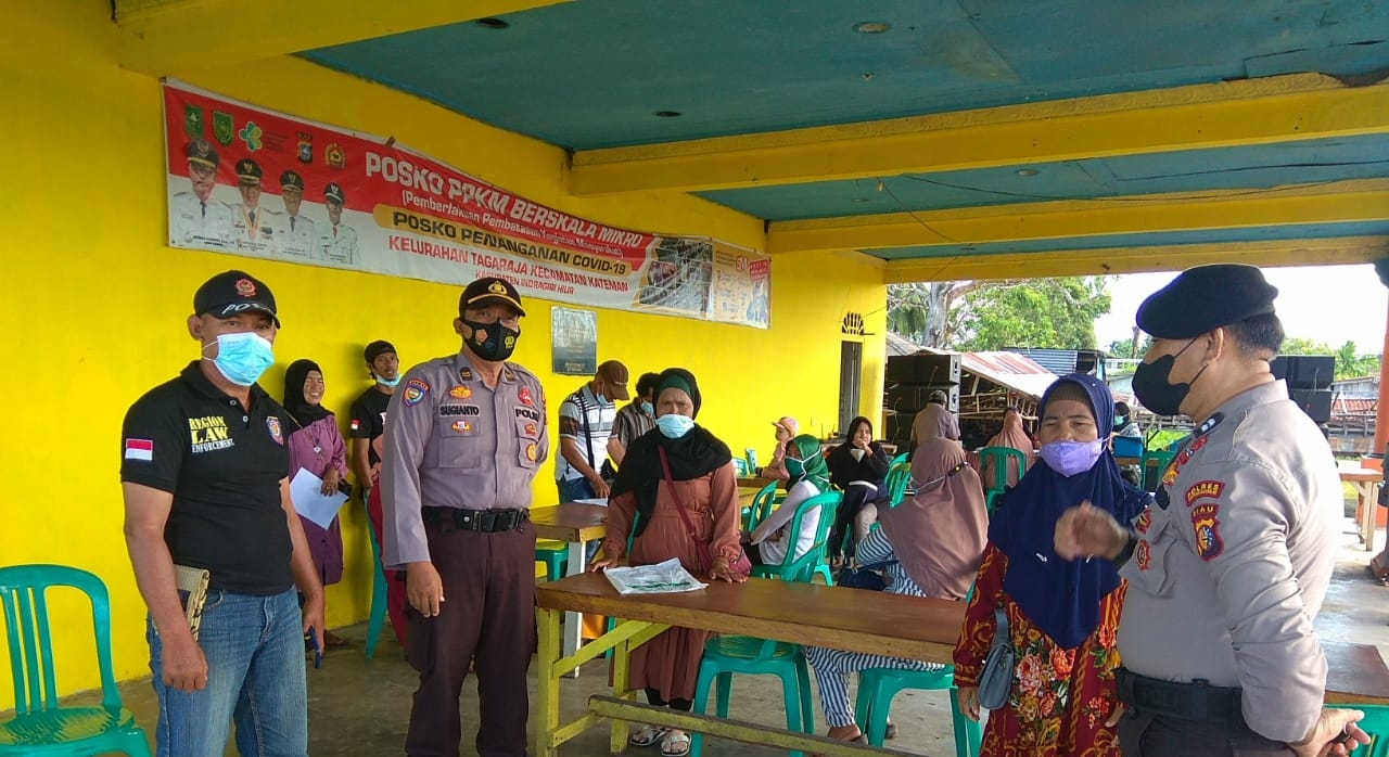 Satpol PP Kateman Kawal Prokes Penyaluran BST