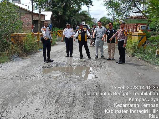 Operasi Lancang Kuning 2023, Sat Lantas Polres Inhil Survei Jalan Rusak
