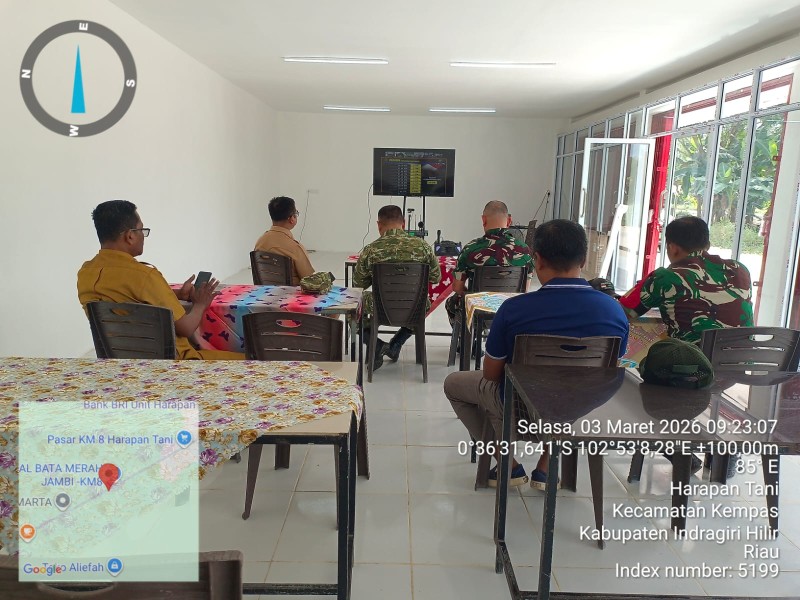 Danramil 03/Tempuling Hadiri Zoom Terpusat KDKMP: Perkuat Ekonomi Kerakyatan di Inhil