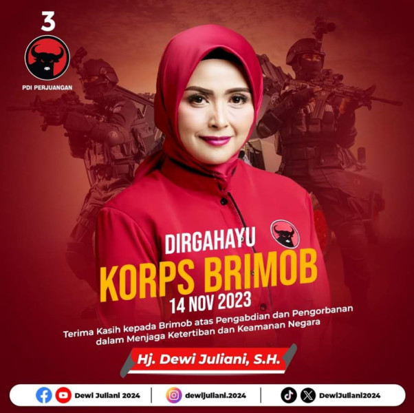 Dewi Juliani: Selamat HUT ke-78 Korps Brimob, Semoga Makin Unggul dan Profesional