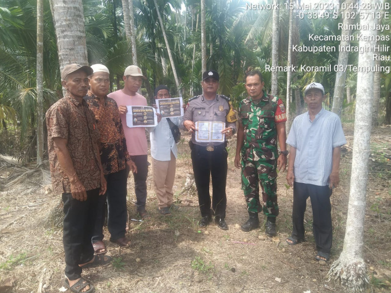 Babinsa 03/Tpl Dan Bhabinkamtibmas Himbau Warga Binaan Dilarang Membakar Hutan dan Lahan