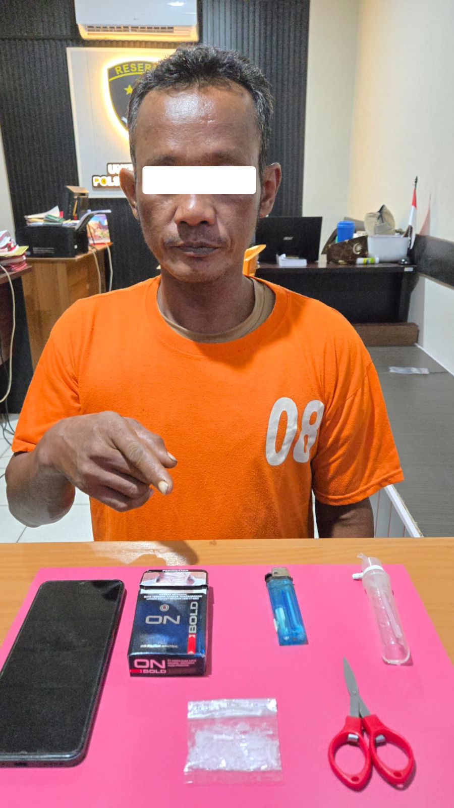 Polsek Bukit Batu Tangkap Pelaku Narkoba Seberat 2,45 Gram Di Hotel Haston Pakning