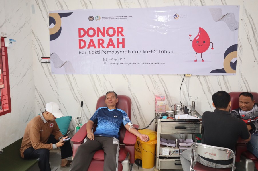 Sambut Hari Bhakti Pemasyarakatan ke-62, Lapas Tembilahan Gelar Donor Darah Bersama