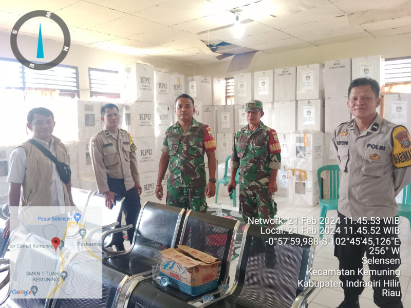 Danramil 09/Kmg Giat Lakukan Pengamanan Rapat Pleno Terbuka Rekapitulasi Pemilu 2024