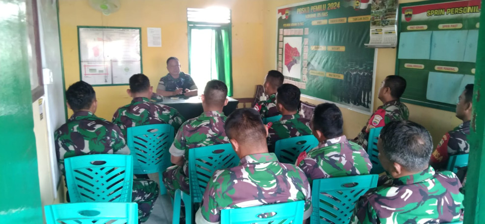 Danramil 05/Gas Lettu Slamet Hirohito Laksanakan Apel Pengecekan dan Berikan Arahan Serta Evaluasi Terhadap Anggotanya
