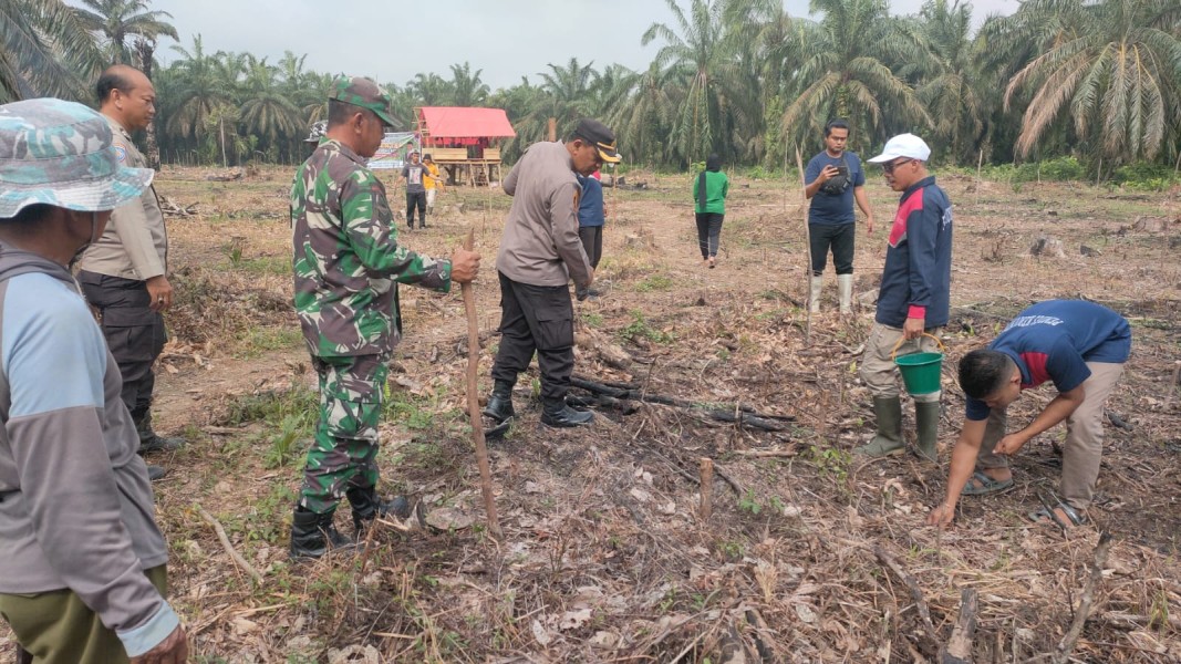 Kapolsek Kemuning dan Masyarakat Desa Kemuning Tua Tanam Jagung, Dukung Ketahanan Pangan Nasional