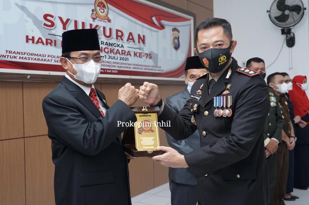 Bupati Inhil Beserta Forkopimda Ikuti Rangkaian HUT Bhayangkara ke-75 di Mapolres