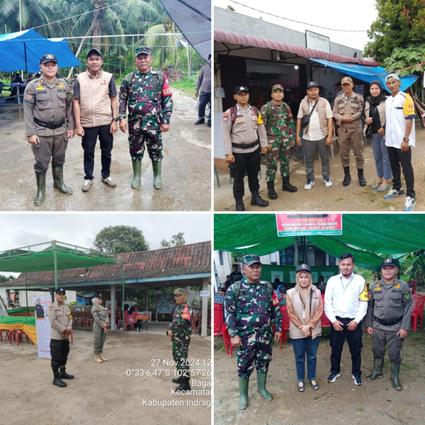 Lakukan Pengamanan Secara Serentak Babinsa Koramil 03/Tpl Laksanakan Pemantauan Pengamanan Di TPS Binaannya