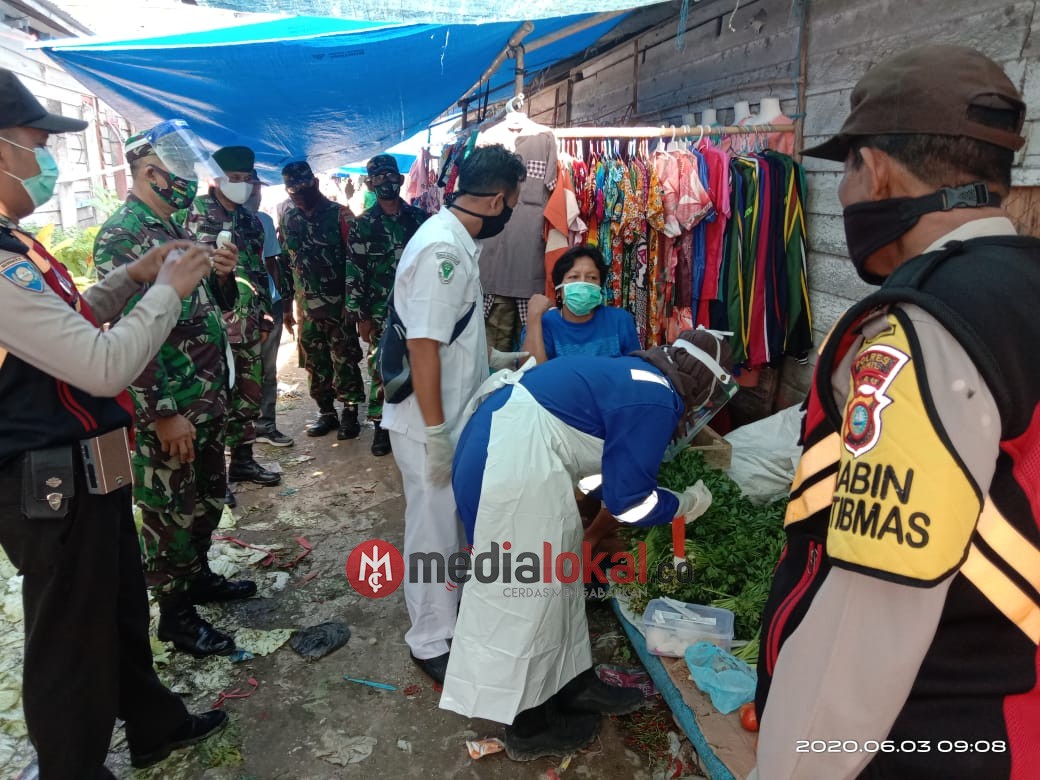 KOMPAK, Penegakan Disiplin Covid 19 Oleh Babinsa Koramil 03/Tempuling Bersama Tiga Pilar