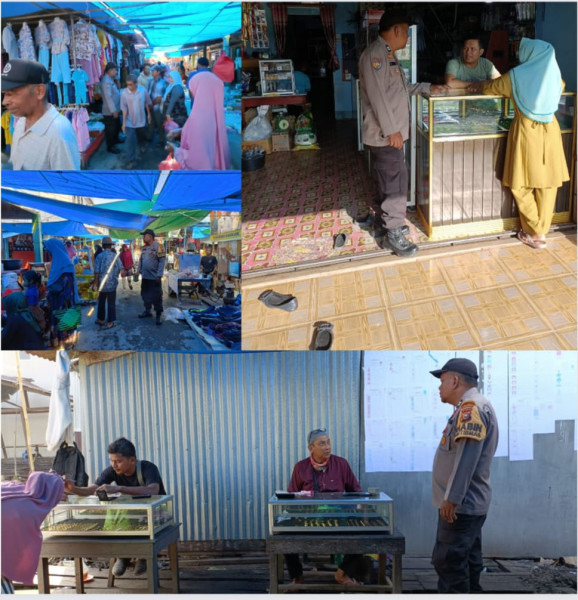 Babinkamtibmas Aiptu Edysah Putra Bangun Terus Laksanakan Patroli Sambang Pasar