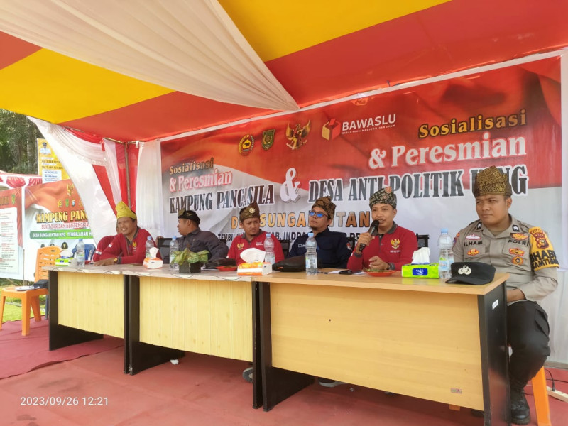 Pemdes Sungai Intan Taja Sosialisasi Desa Anti Politik Uang,Kampung Pancasila Serta Microba Village