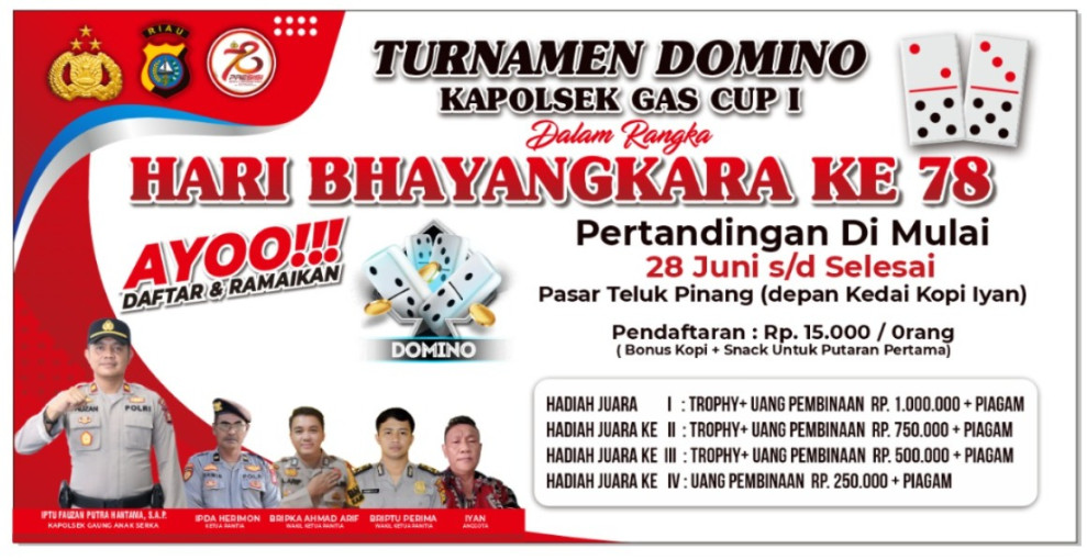 Semarak Hari Bhayangkara Ke-78 Polsek Gaung Anak Serka Gelar Turnamen Domino