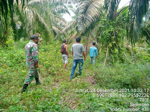 Babinsa Koramil 09/Kemuning Lakukan Patroli Karhutla di Dusun Sukajadi