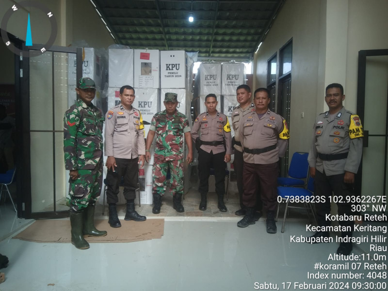 Giat Pengamanan Rapat Pleno Terbuka Oleh Danramil 09/Kmg di Kecamatan Keritang