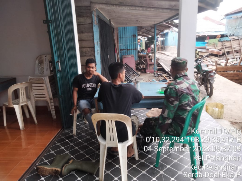Jika Ada Permasalahan di Wilayah, Babinsa Koramil 10/Pelangiran Siap Membantu
