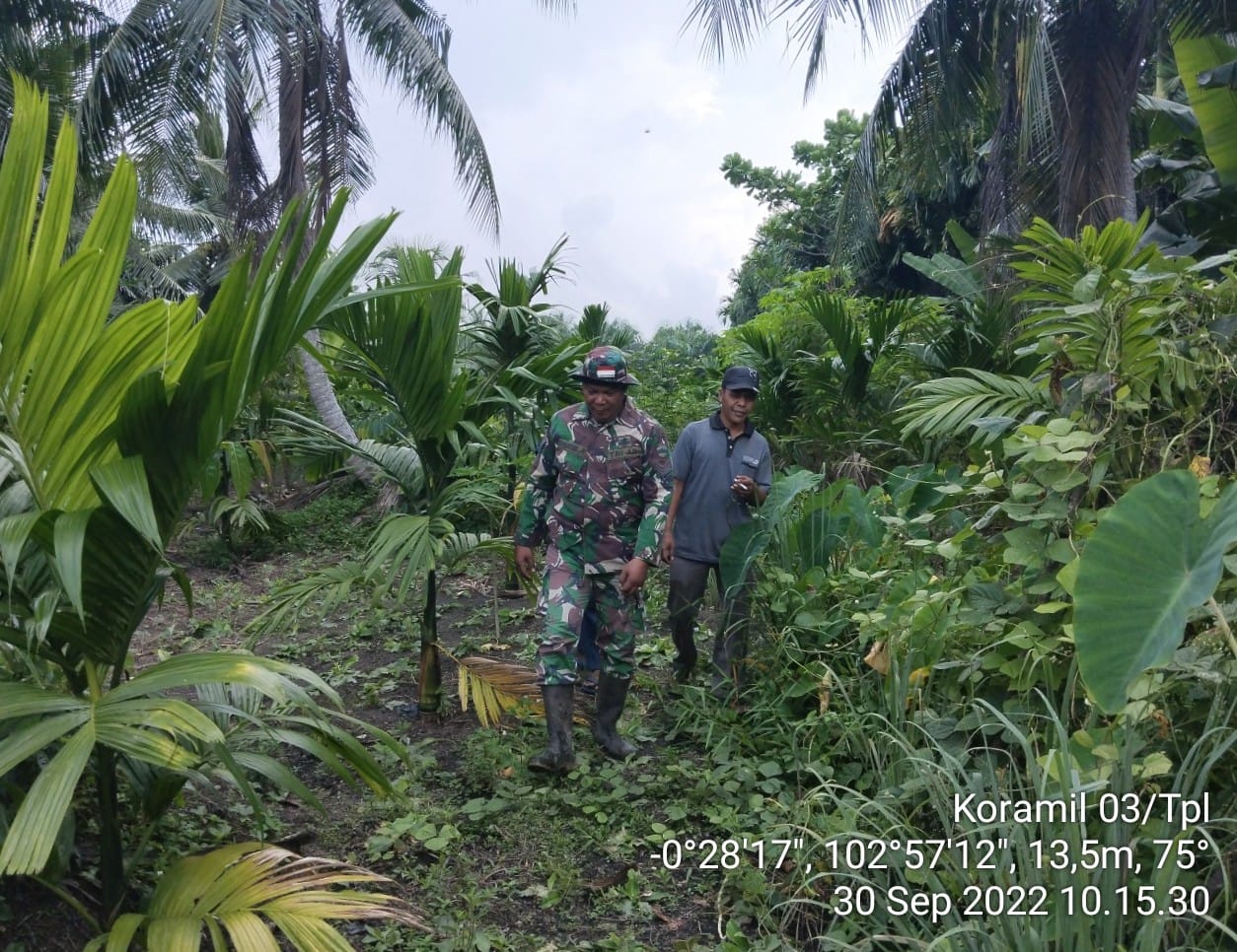 Cuaca Tak Pasti, Babinsa Koramil 03/Tempuling Gencarkan Patroli Karhutla di Sungai Ara