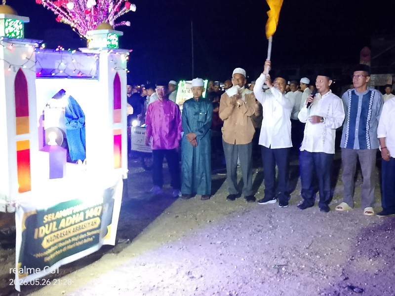 Gema Takbir Menggema di Gaung Anak Serka, Camat Fitrianto Lepas Pawai Idul Adha 1447 H