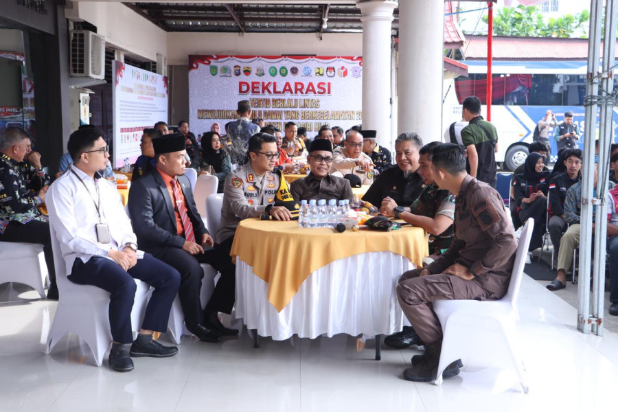 Polres Inhil dan Forkopimda Deklarasi Bersama Tertib Berlalu Lintas Mewujudkan Pemilu Damai yang Berkeselamatan 2024