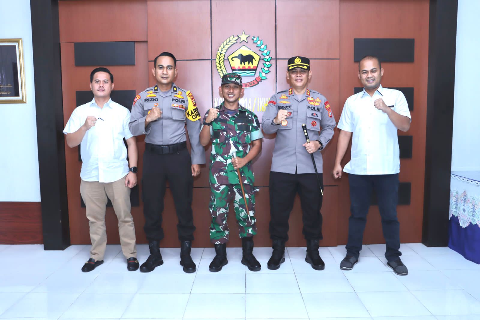 Pererat Sinergi, Kapolres INHIL Kunjungi Kodim 0314/INHIL