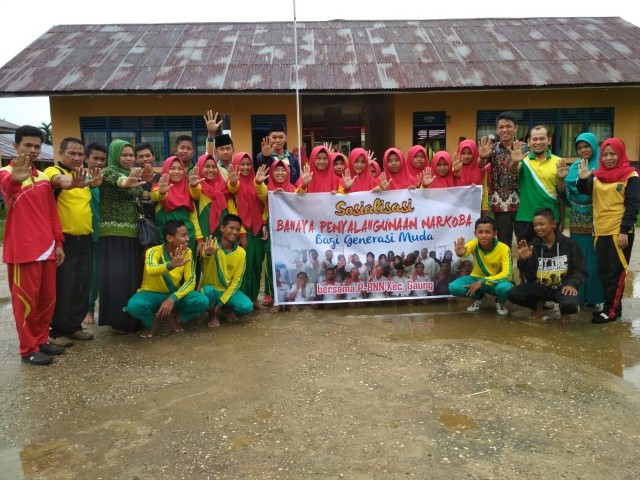 P-BNN Kecamatan Gaung Sosialisasikan Bahaya Narkoba di MTs Hidayatul Islamiyah Kuala Lahang