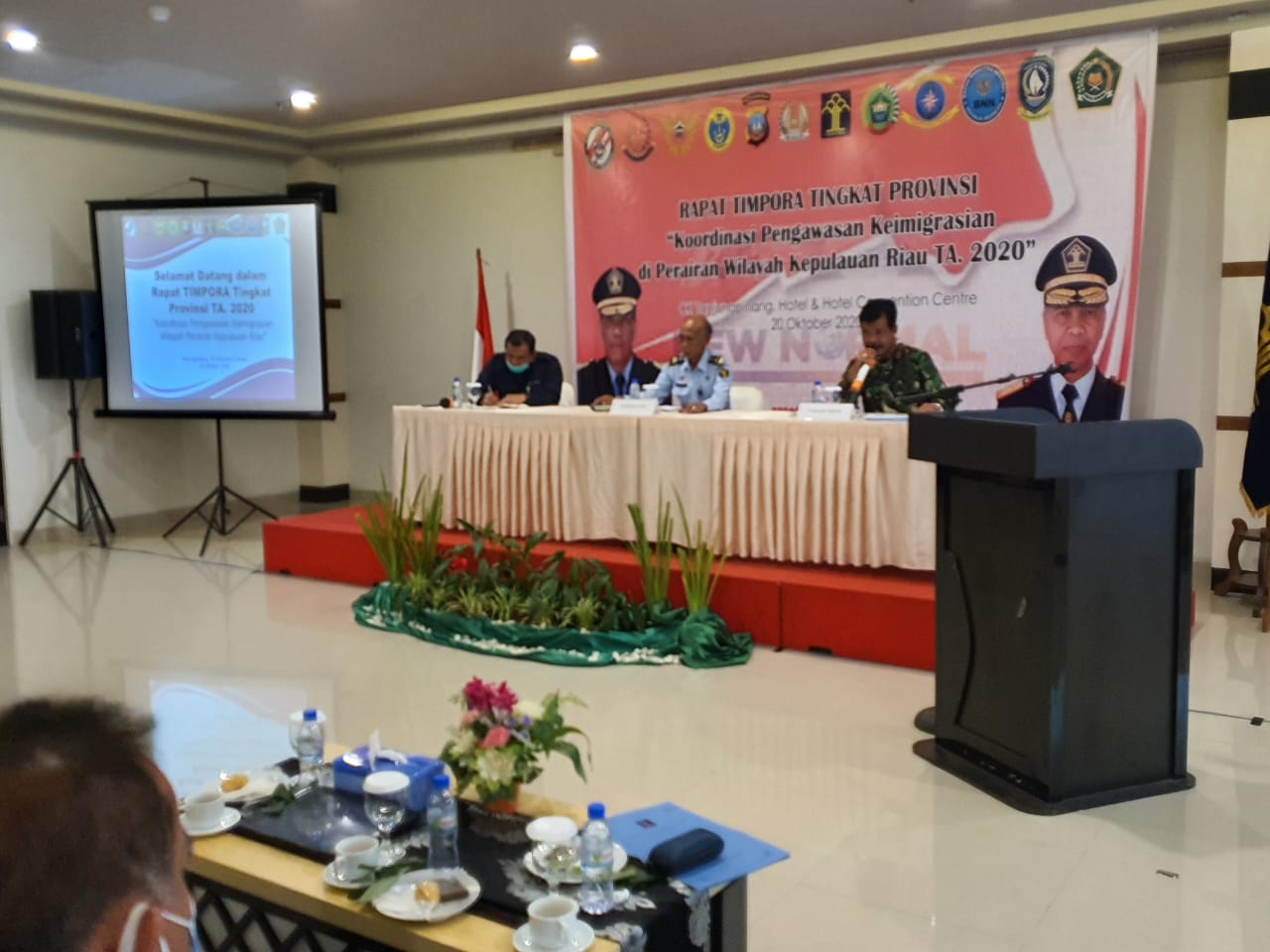 Danlantamal IV Sebagai Narasumber Rapat Timpora Kepri 2020