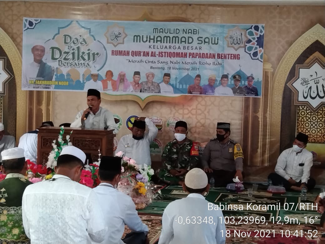 Babinsa Koramil 07/Reteh Hadiri Maulid Nabi Muhammad SAW yang Ditaja Bubuhan Banjar