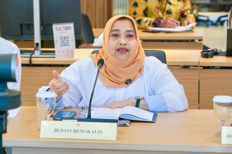 Bupati Bengkalis Kasmarni Apresiasi Polda Riau Tuntaskan 80 Jembatan Merah Putih Presisi